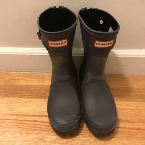 Grey Short Hunter Rain Boots